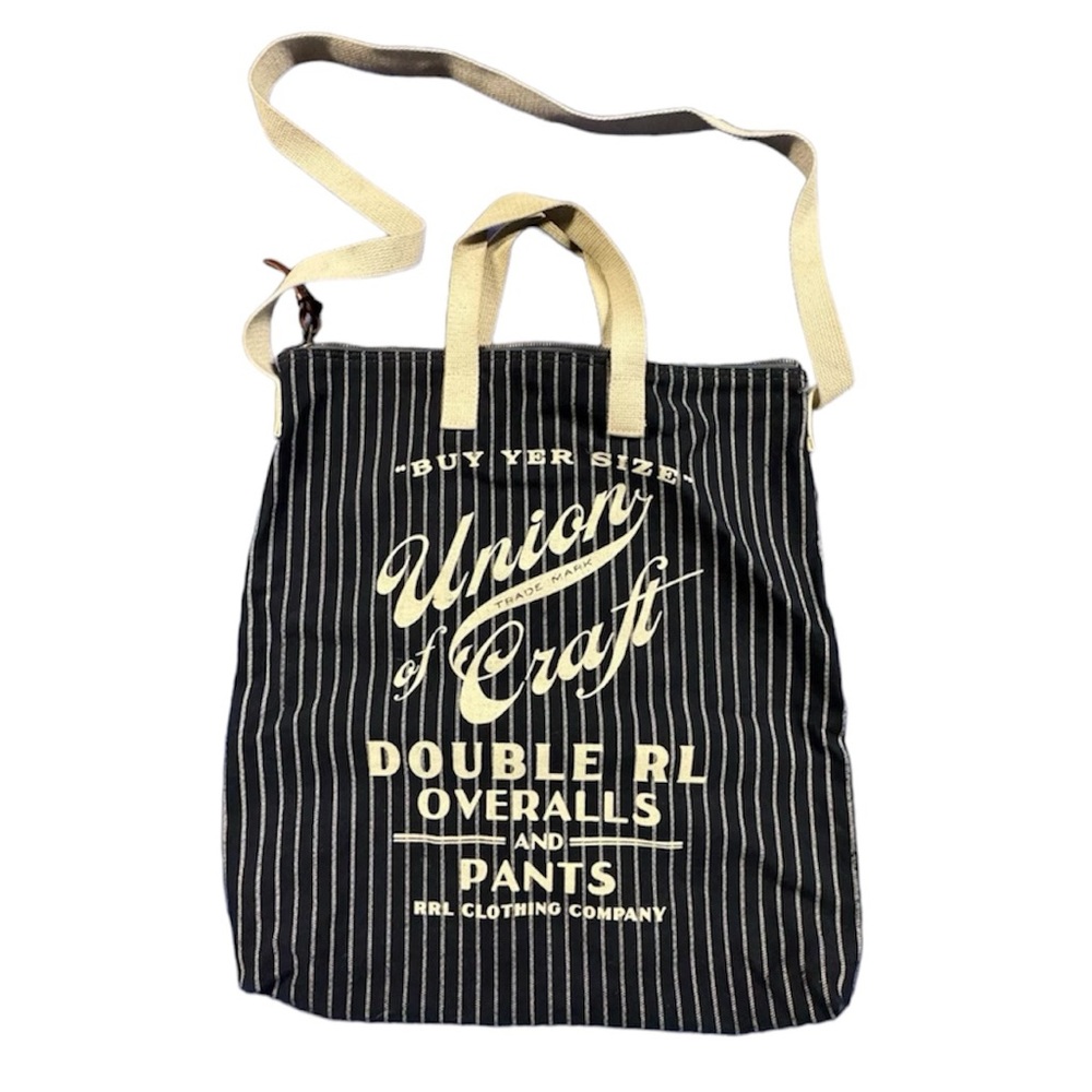 Rrl Ralph Lauren Striped Indigo Market Tote Bag
